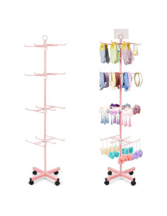 Soporte de Exhibición Giratorio Flenpptly 4 Niveles Ajustable Rosa