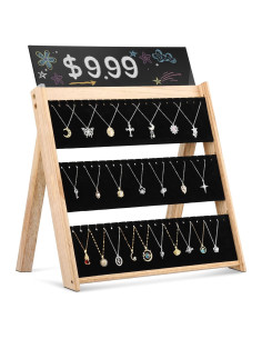 Exhibidor de Collares Plegable Bulado 3 Niveles 66 Ranuras