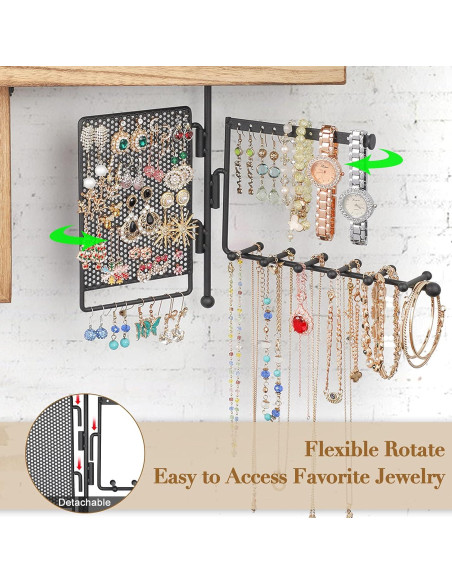 Organizador de Joyería Colgante SOLIMINTR 4 en 1 con Estante