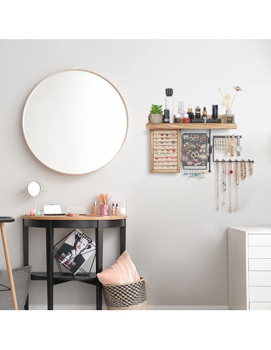 Organizador de Joyería Colgante SOLIMINTR 4 en 1 con Estante