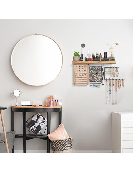 Organizador de Joyería Colgante SOLIMINTR 4 en 1 con Estante