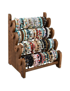 Soporte de Joyería Ikee Design de Madera 4 Niveles 30.48x22.86x35.56 cm