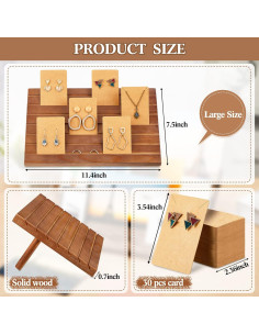 Soporte de Exhibición de Pendientes Blulu de Madera 29x19cm 2