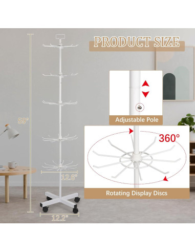 Soporte de Exhibición de Metal Exttlliy 5 Niveles Blanco