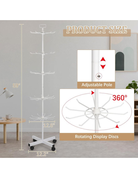Soporte de Exhibición de Metal Exttlliy 5 Niveles Blanco