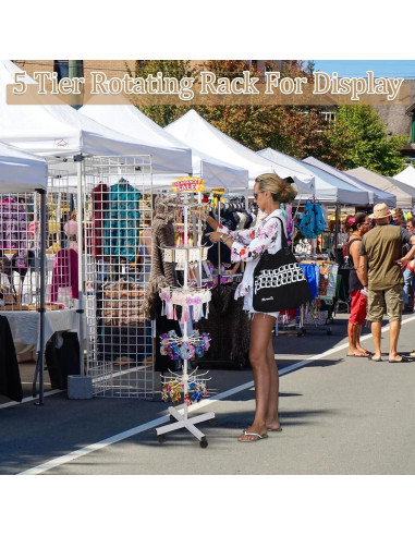 Soporte de Exhibición de Metal Exttlliy 5 Niveles Blanco