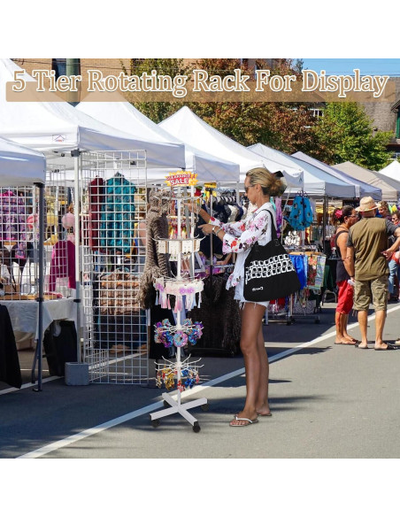 Soporte de Exhibición de Metal Exttlliy 5 Niveles Blanco
