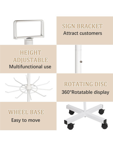 Soporte de Exhibición de Metal Exttlliy 5 Niveles Blanco