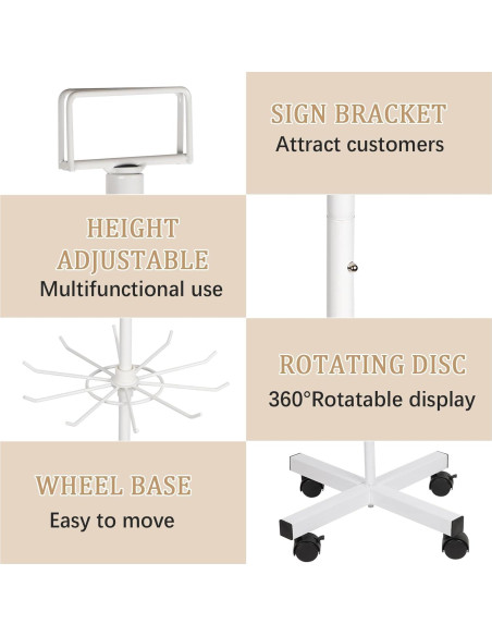 Soporte de Exhibición de Metal Exttlliy 5 Niveles Blanco