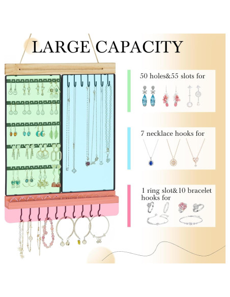 Organizador de Joyería Colgante Feyejade Negro 5 Niveles