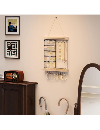 Organizador de Joyería Colgante Feyejade Negro 5 Niveles