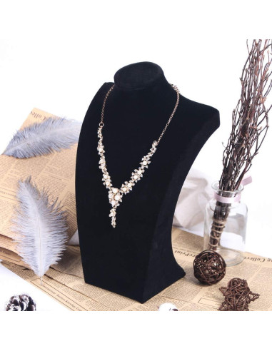 Soporte de Joyería para Collares Coward Terciopelo Negro 22.86 cm