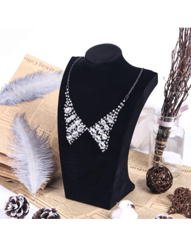 Soporte de Joyería para Collares Coward Terciopelo Negro 22.86 cm