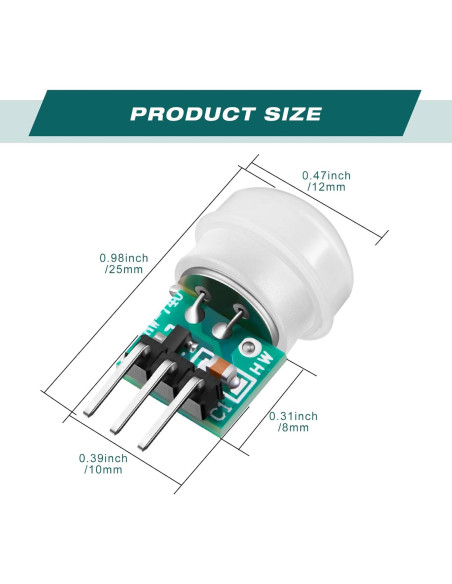 Módulo Sensor de Movimiento PIR Weewooday AM312 - 10 Piezas