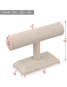 Exhibidor de Joyería MOOCA de Madera y Lino Beige 19.7x12.4cm 2