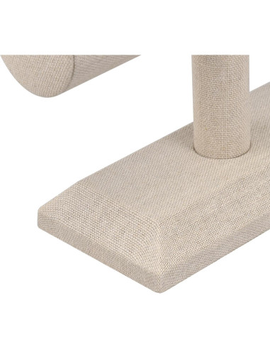 Exhibidor de Joyería MOOCA de Madera y Lino Beige 19.7x12.4cm
