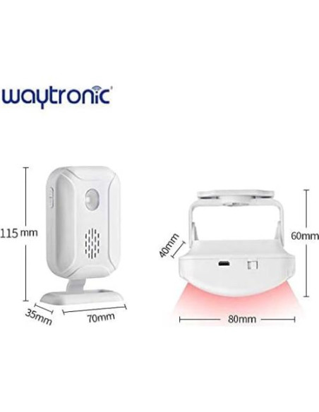 Sensor de Movimiento PIR Inalámbrico Waytronic 1 Receptor 2 Detectores Sensor de Movimiento PIR Inalámbrico Waytronic 1 Receptor 2 Detectores