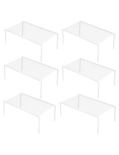 Juego de 6 estantes de alambre GEDLIRE para gabinete blanco