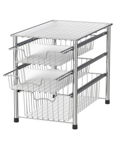 Organizador de Cajones Deslizantes 3 Niveles Simple Houseware Cromo