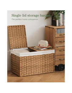 Cesta de Almacenamiento SETVSON 65L con Tapa Plegable Natural 2