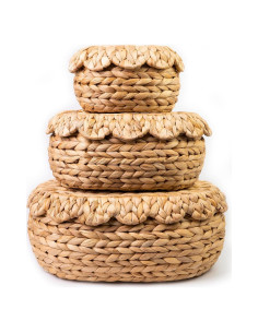 Juego de 3 Cestas de Almacenamiento KOLWOVEN de Mimbre