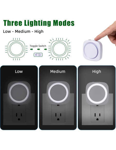 Luces Nocturnas LED Enchufables Weekuu, Regulables, 4 Paquetes