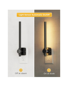 Luz Nocturna LED Regulable LOHAS 2 Paquete 200LM Negro 3000K 2