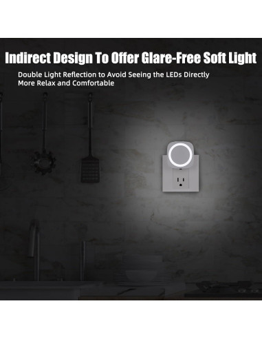 Luces Nocturnas LED Enchufables Weekuu, Regulables, 4 Paquetes