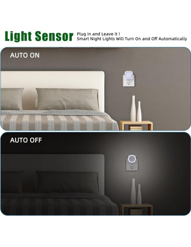 Luces Nocturnas LED Enchufables Weekuu, Regulables, 4 Paquetes