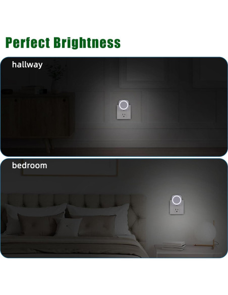 Luces Nocturnas LED Enchufables Weekuu, Regulables, 4 Paquetes