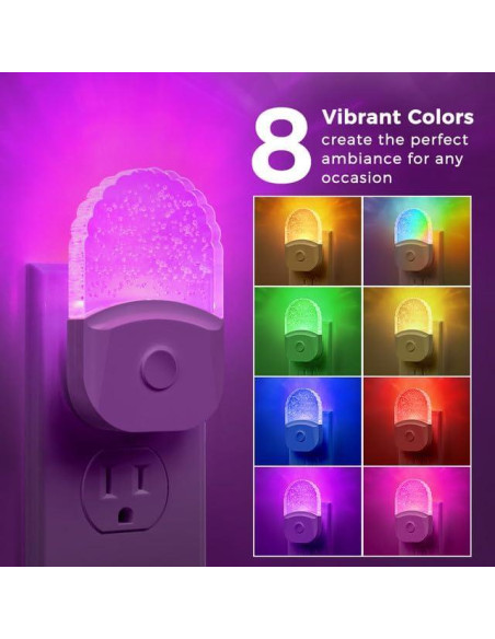 Luces Nocturnas Enchufadas Briignite, RGB, Paquete de 2