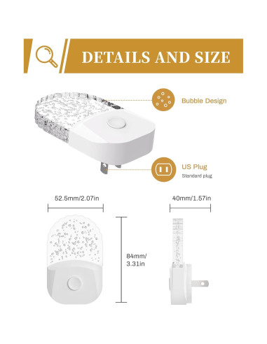 Luces Nocturnas Enchufadas Briignite, RGB, Paquete de 2