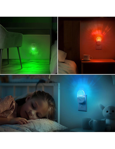 Luces Nocturnas Enchufadas Briignite, RGB, Paquete de 2