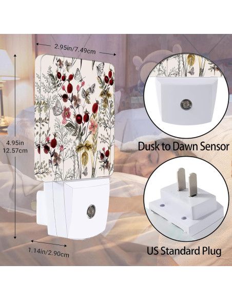 Luz Nocturna Enchufable Jopowide con Sensor de Luz Vintage