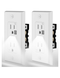 Toma de Corriente con Luz Nocturna SOZULAMP LED Blanca 2 Pzas