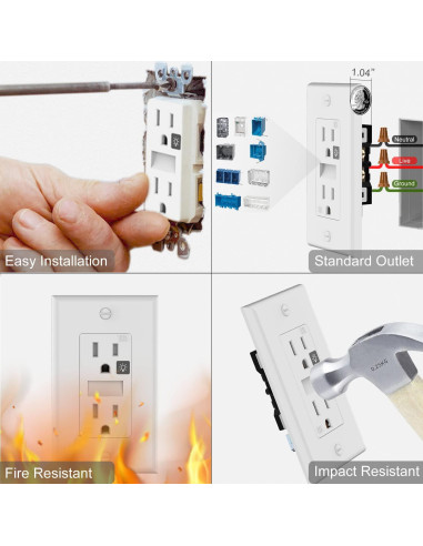 Toma de Corriente con Luz Nocturna SOZULAMP LED Blanca 2 Pzas