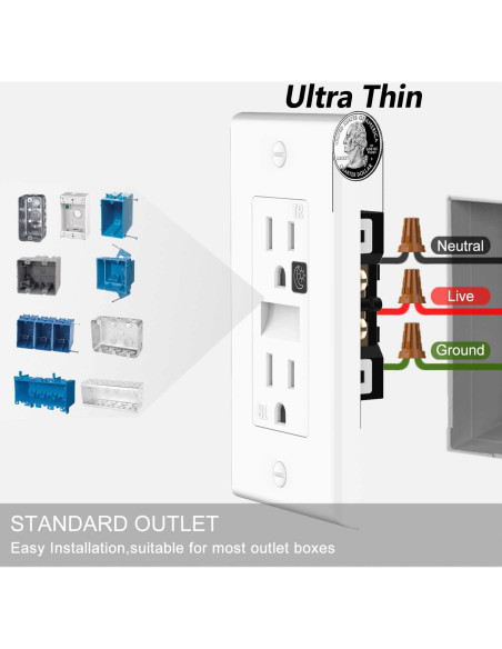 Toma de Corriente con Luz Nocturna SOZULAMP LED Blanca 2 Pzas