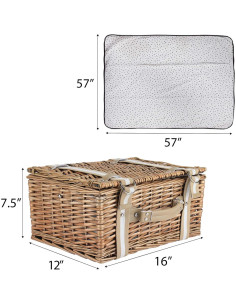 Cesta de Picnic G GOOD GAIN con Cooler y Manta Impermeable 2