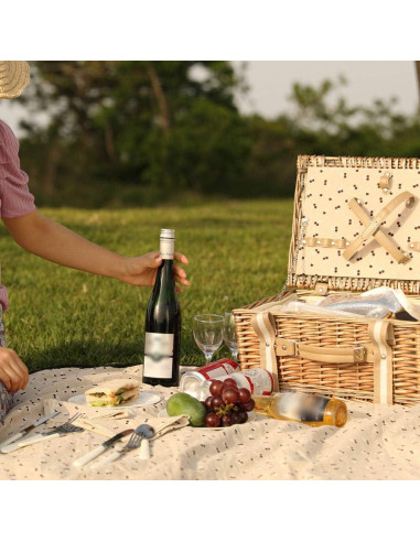 Cesta de Picnic G GOOD GAIN con Cooler y Manta Impermeable