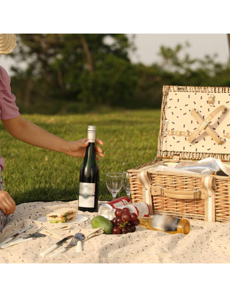 Cesta de Picnic G GOOD GAIN con Cooler y Manta Impermeable