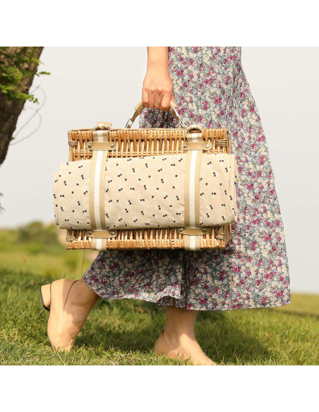 Cesta de Picnic G GOOD GAIN con Cooler y Manta Impermeable