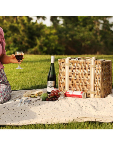Cesta de Picnic G GOOD GAIN con Cooler y Manta Impermeable