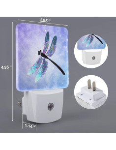 Lámpara LED Nocturna Yobvec Libélula 0.5W Enchufable 2