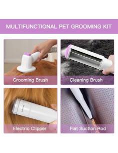 Kit de Acicalamiento para Perros Geoorood 4 en 1 con Aspiradora 2.5L 2