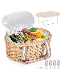 Juego de Cesta de Picnic Zettfuly para 4 Personas - Mimbre Aislada