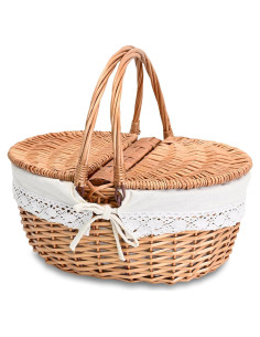 Cesta de Picnic de Mimbre SatisInside Grande 20L Natural