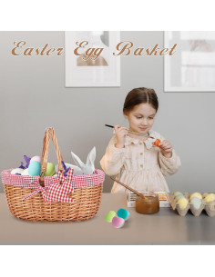 Cesta de Picnic de Mimbre G Good Gain con Asas Plegables 2