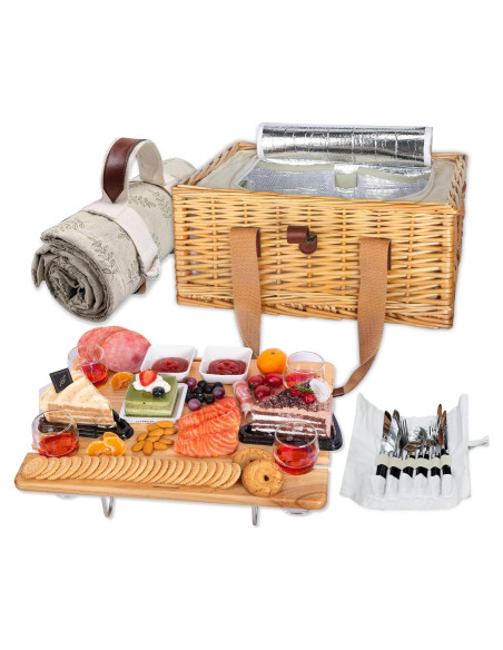 Cesta de Picnic Hap Tim para 4 Personas con Mesa Plegable Cesta de Picnic Hap Tim para 4 Personas con Mesa Plegable