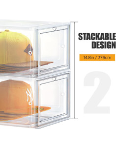Caja Organizadora de Sombreros SCAVATA, Apilable, 2 Unidades 2