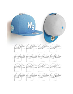Ganchos Adhesivos para Sombreros MSKEI - Paquete de 16 Transparentes